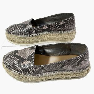 Carlos Santana Gray and Black Snakeskin Print Jute Platform Edith Womens size 7